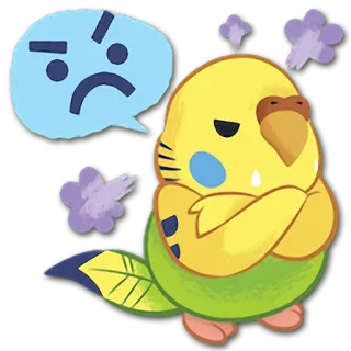 😤 鸟, 鹦鹉, 生气, 恼火, 可爱, 动物, 宠物, 卡通 telegram sticker