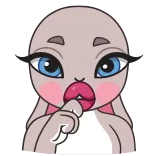 🤔 kelinci, lucu, hewan, kartun, stiker, karakter, ilustrasi telegram sticker