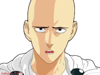 😑 Saitama One-Punch Man Аниме, Ванпанчмен, Сайтама, Персонаж whatsapp sticker