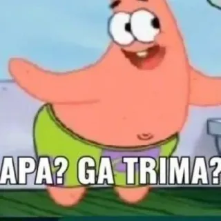 😃 Patrick Star SpongeBob SquarePants APA? GA TRIMA? patryk rozgwiazda, spongebob, indonezyjski, mem, kreskówka, nickelodeon telegram sticker