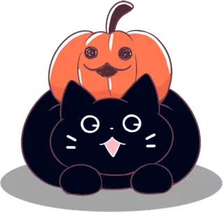 😺 gato, abóbora, halloween, fofo, outono, outono telegram sticker