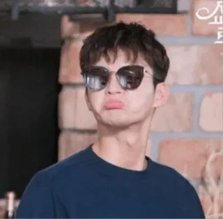 🐱 man, sunglasses, pout, expression, face, person whatsapp sticker