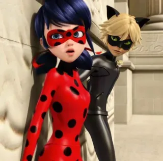👀 Ladybug Miraculous: Tales of Ladybug & Cat Noir kumbang kepik, Cat Noir, Miraculous Ladybug, kartun, superhero, animasi whatsapp sticker