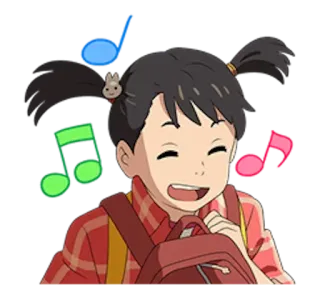 😃 anime, cartoon, music, girl, happy, joyful telegram sticker