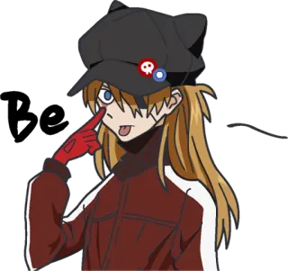 😋 Asuka Langley Soryu Neon Genesis Evangelion Anime, Fille, Chapeau, Manga, Nerv telegram sticker