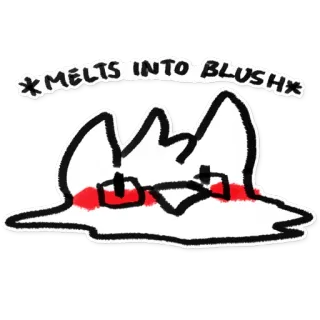 ❤ *melts into blush* румянец, таять, милый, животное, мультфильм, каваий, выражение telegram sticker