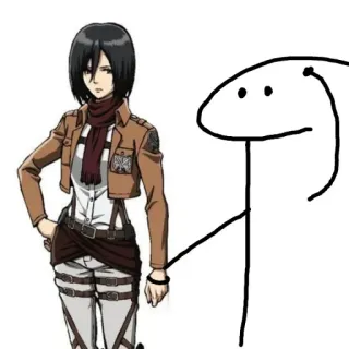 ❤️ Mikasa Ackerman Attack on Titan Аниме, Манга, Персонаж, Фан-арт, Стикер, Атака титанов, Флорк telegram sticker