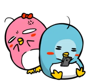 😤 pinguim, desenho animado, fofo, bravo, smartphone, animação telegram sticker