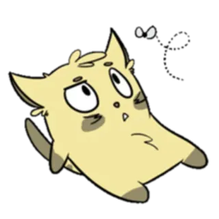 🦋 animal, sticker, cartoon, cat, cute, sleepy, exhausted telegram sticker