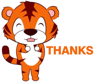 🐯 THANKS thank you, tiger, cartoon, cute, gratitude, friendly telegram sticker