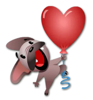 ❤ Fledermaus, Herzballon, Tier, fliegend, süß, Cartoon telegram sticker
