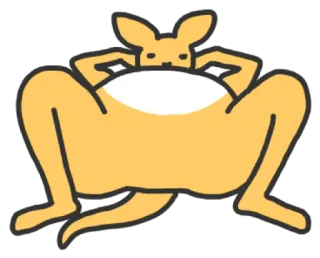 😐 Känguru, Tier, Beuteltier, süß, lustig, Cartoon telegram sticker