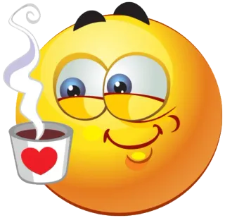 ☕ Emoji, Kaffee, Herz, Lächeln, Entspannt, Tasse telegram sticker