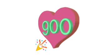 ❤️ 900 heart, number, celebration, sparkler telegram sticker