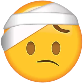 🤕 Эмодзи, Травмирован, Бинт, Грустный, Травма головы, Больно telegram sticker