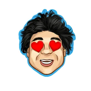 🥰 Cartoon, Gesicht, Liebe, Herzaugen, Fröhlich, Lächelnd telegram sticker