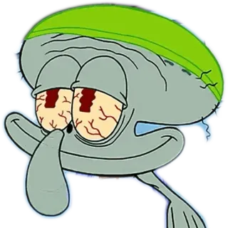 🙃 Squidward thaddäus, spongebob, cartoon, meme, charakter, lustig whatsapp sticker