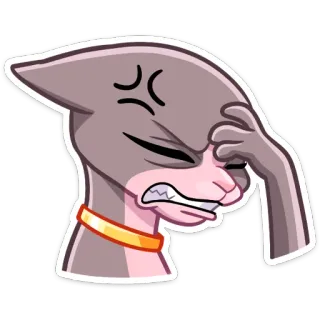 🤦‍♂ 고양이, 화난, 불쾌한, 좌절한, 만화, 짜증 telegram sticker