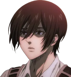 ☹ Mikasa Ackerman Attack on Titan มิกาสะ, แอคเคอร์แมน, ผ่าพิภพไททัน, อนิเมะ, ตัวละคร telegram sticker