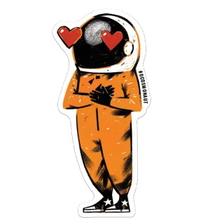 😍 BOCOSMONAUT astronaut, space, love, hearts, cute whatsapp sticker