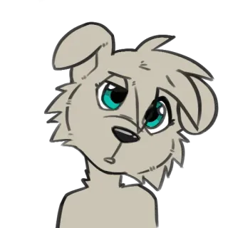 🤔 dog dog, puppy, cartoon, furry, cute, sad, animal whatsapp sticker