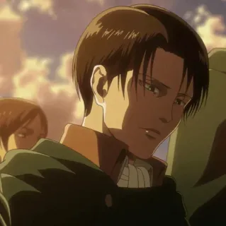 ☕ Levi Ackerman Attack on Titan Anime, Personaje, Retrato, Serio, Manga, Soldado telegram sticker