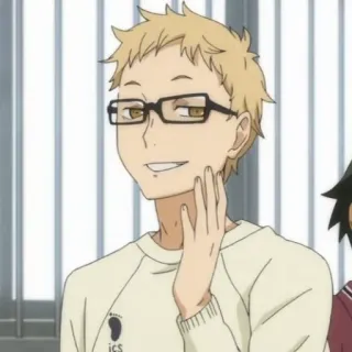✨ Kei Tsukishima Haikyuu!! ICS anime, kei tsukishima, haikyuu, volleyball, cartoon, glasses telegram sticker
