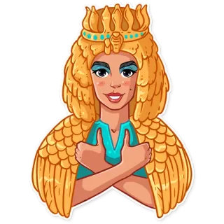👍 wanita, mesir, cleopatra, ratu, ilustrasi, kartun telegram sticker