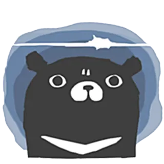 😮 oso, animal, lindo, divertido, dibujos animados, pegatina telegram sticker