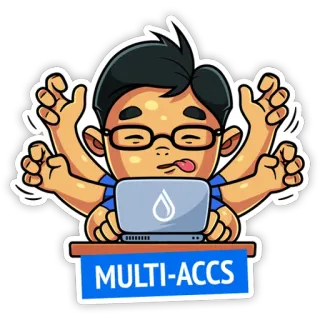 🐙 MULTI-ACCS Multitasking, Computer, Lavoro, Molteplici braccia, Account telegram sticker