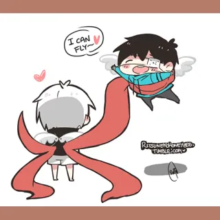 😆 I CAN FLY~ Anime, Chibi, Kawaii, Ange, Volant telegram sticker