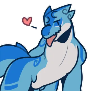 😏 Furry, Anthro, Tier, Drache, Cartoon, Süß, Herz, Liebe whatsapp sticker
