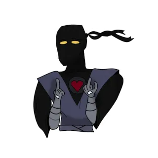 ❤️ นินจา, มือปีศาจ, หัวใจ telegram sticker