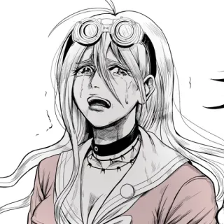 🔩 Miu Iruma Danganronpa V3: Killing Harmony crying, anime, girl, sad, fanart, danganronpa telegram sticker