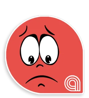 😔 triste, emoção, adesivo, vermelho, rosto, ícone whatsapp sticker