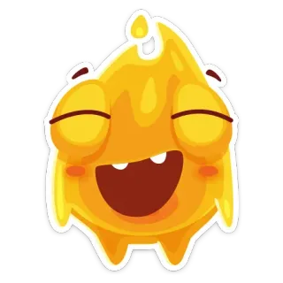 😃 Blob, Kartun, Karakter, Lucu, Senang, Kuning whatsapp sticker