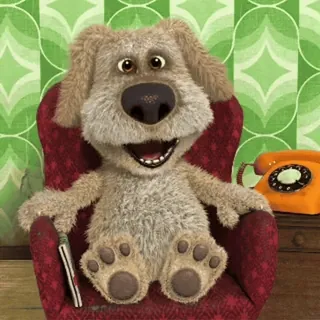 🐶 Ben the Dog Hund, Stuhl, Cartoon, Haustier, Tier whatsapp sticker