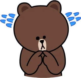 😣 Brown beruang, imut, binatang, menangis, sedih, emosional telegram sticker