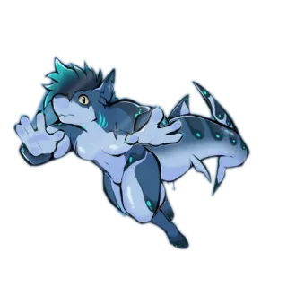 🦈 Tiburón, Furry, Dibujos animados, Gesto telegram sticker