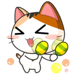 😆 猫, マラカス, 可愛い, かわいい, 漫画 telegram sticker