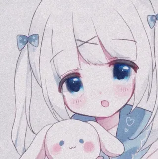 🍬 动漫, 可爱, 女孩, 兔子, 卡哇伊, 插画 telegram sticker