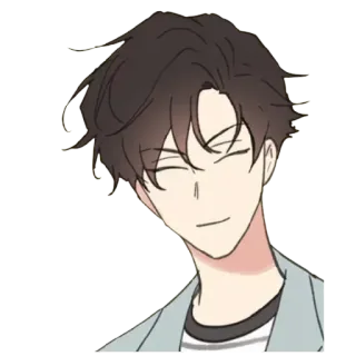 ☺️ cartoon, anime, person, male, smiling, portrait telegram sticker