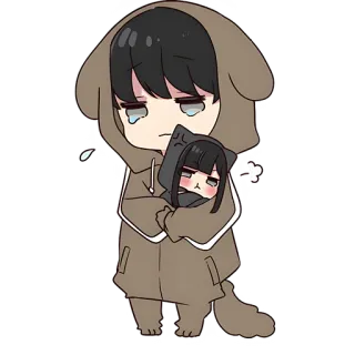 🤗 Anime, Smutny, Płaczący, Para, Uroczy, Kreskówka whatsapp sticker