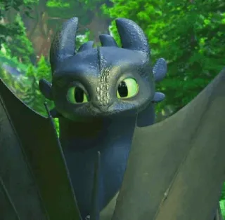 📍 Toothless How to Train Your Dragon Drache, niedlich, Tier, Cartoon, Animation telegram sticker