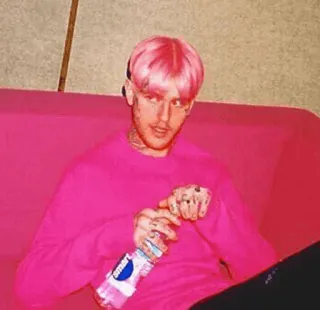 💙 Lil Peep Lil Peep, นักดนตรี, ผมสีชมพู, Emo Rap, ภาพเหมือน telegram sticker