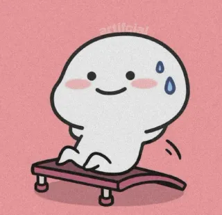 ⛅ artifcial cartoon, character, cute, sweat, exercise telegram sticker