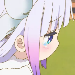 🍽 Kanna Kamui Miss Kobayashi's Dragon Maid kanna, anime, naga, imut, menangis, kawaii whatsapp sticker