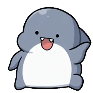 ⭐ shark, cute, cartoon, animal, kawaii, chibi whatsapp sticker