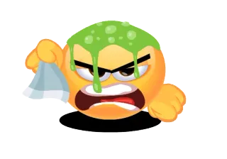 😡 emoji, angry, upset, sick, vomit whatsapp sticker