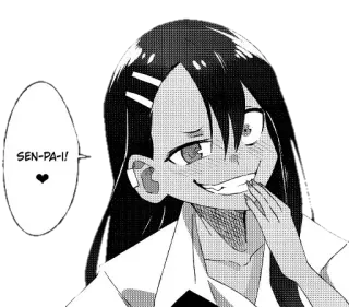 😏 Nagatoro Don't Toy with Me, Miss Nagatoro SEN-PA-I! Nagatoro, anime, manga, senpai, teasing, character, fanart telegram sticker